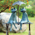 life size cartoon style customized life size bronze garden animal frog sculpture home garden ornament